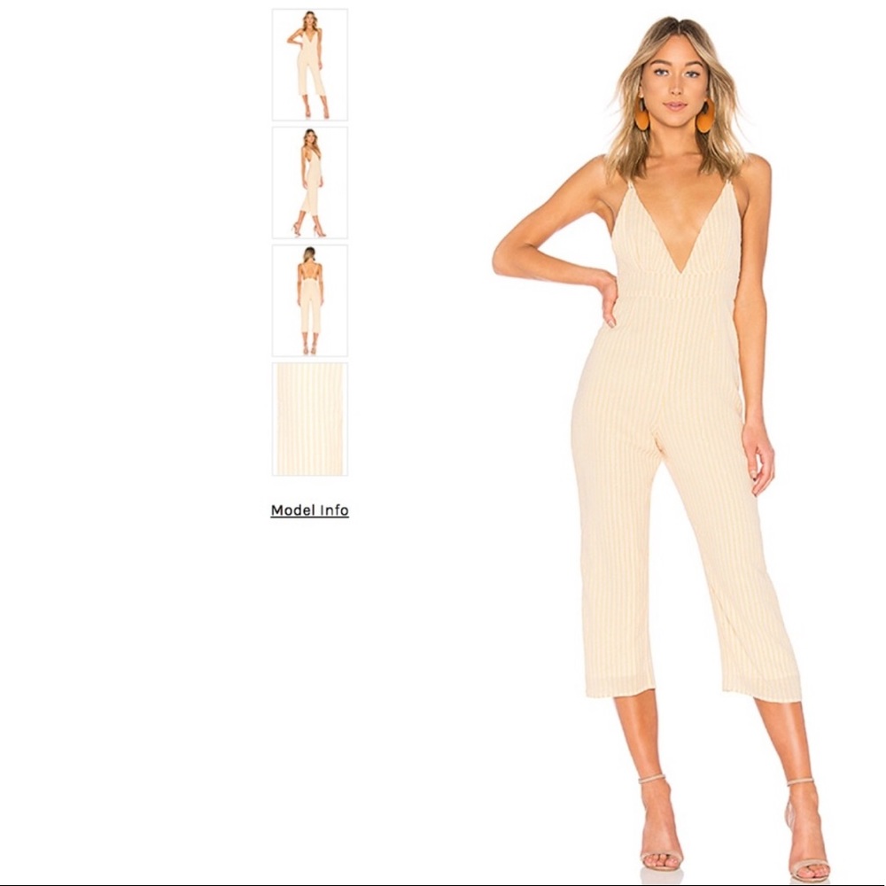 Revolve Orange & Cream Striped Jumpsuit